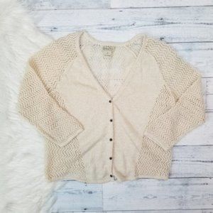 •Lucky Brand• Cream Cardigan Sweater